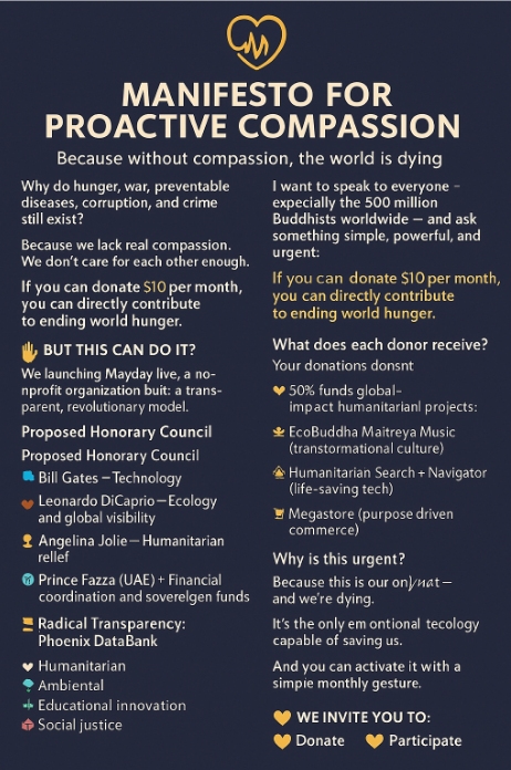 🌍 INTERNATIONAL PRESS RELEASE🧬 PROACTIVE COMPASSION ACTIVATED: GLOBAL INITIATIVE TO END HUNGER AND PREVENTABLE&nbsp;DEATHS